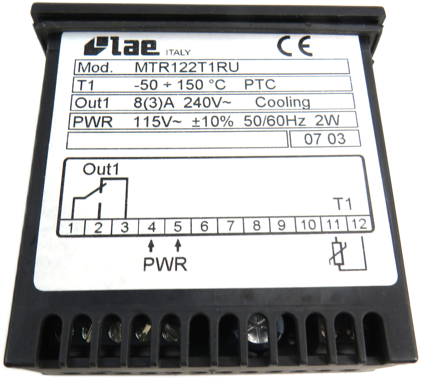 LAE MTR12  MTR122T1RU RL1 TEMPERATURE CONTROLLER WITH T1 L200 SENSOR    New
